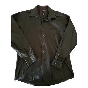🌵4/$25 J.‎ Garcia Mens Sz 16.5 34-35 Large Button Long Sleeve Dress Shirt Black